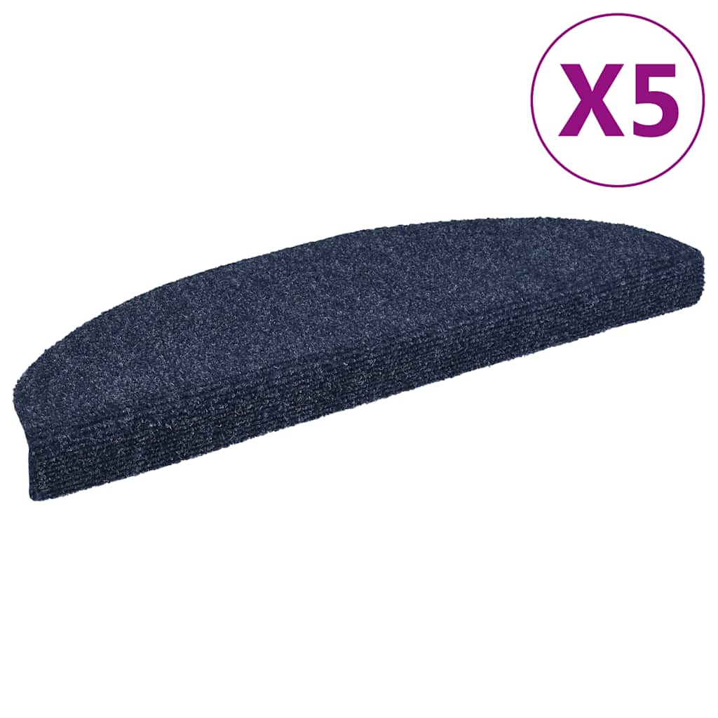 Vidaxl Treppenmatten Selbstadhäsiv 5 ST 65x21x4 cm Nadel Blau