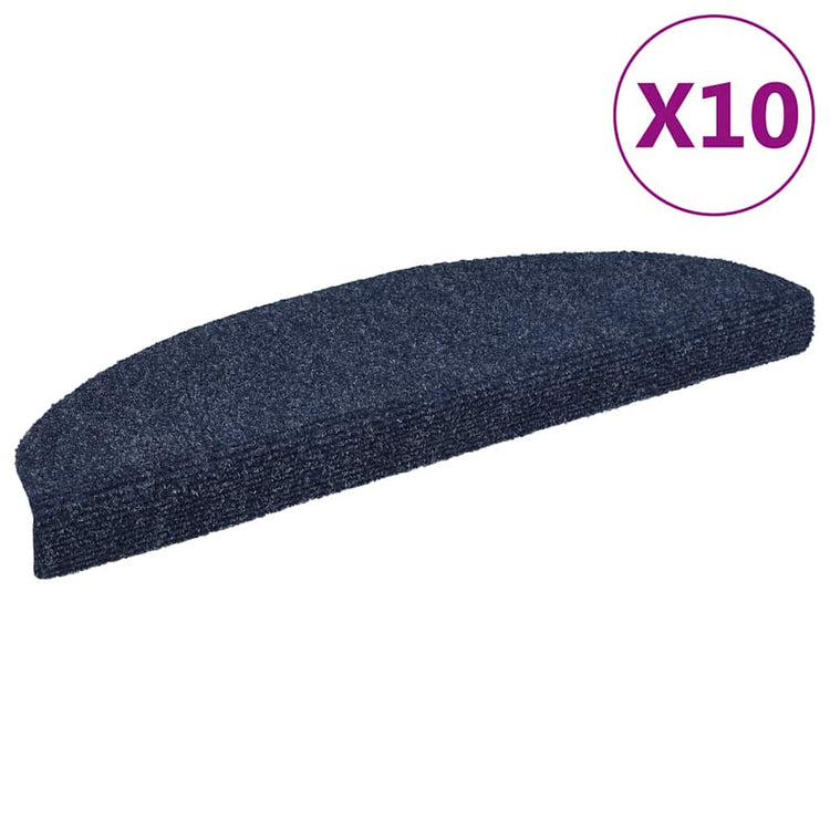 Vidaxl Treppenmatten Selbstadhäsiv 10 Stcs 65x21x4 cm Nadel Blau gefühlt