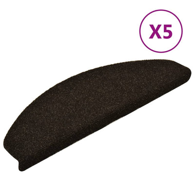 Vidaxl Treppenmatten Selbstadhäsiv 5 ST 65x21x4 cm Nadel sich dunkelbraun anfühlt