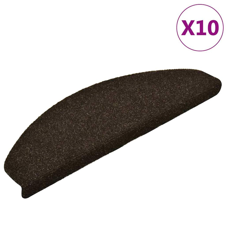 Vidaxl Treppenmatten Selbstadhäsiv 10 Stcs 65x21x4 cm Nadel sich dunkelbraun angefühlt