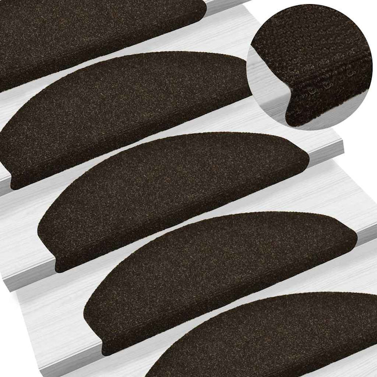 Vidaxl Treppenmatten Selbstadhäsiv 10 Stcs 65x21x4 cm Nadel sich dunkelbraun angefühlt