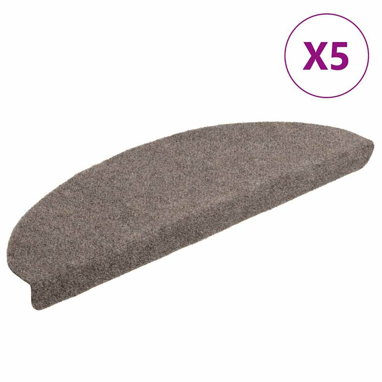 Vidaxl -Treppenmatten Selbstadhäsiv 5 PCs 65x21x4 cm Nadel Filz creme -gelöscht
