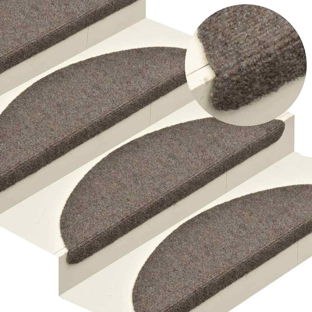 Vidaxl -Treppenmatten Selbstadhäsiv 5 PCs 65x21x4 cm Nadel Filz creme -gelöscht
