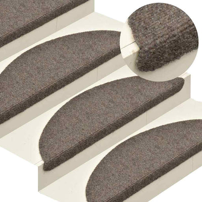 Vidaxl -Treppenmatten Selbstadhäsiv 5 PCs 65x21x4 cm Nadel Filz creme -gelöscht