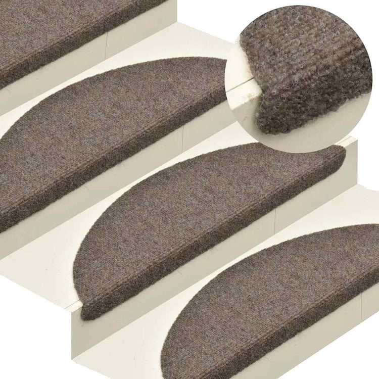 Vidaxl -Treppenmatten selbstadhäsiv 10 PCs 65x21x4 cm Nadel Filz creme -gelenkt