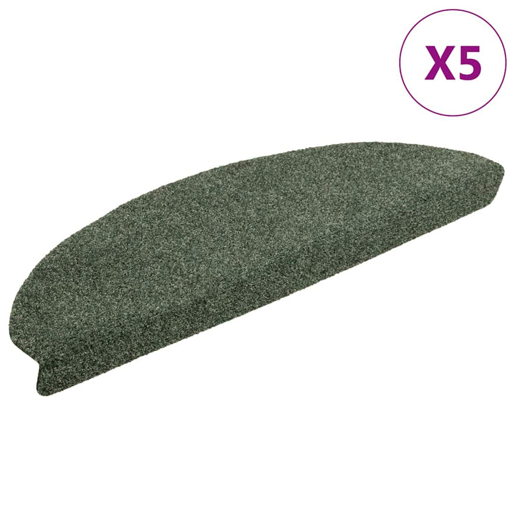 Vidaxl Treppenmatten Selbstadhäsiv 5 ST 65x21x4 cm Nadel sich grün gefühlt