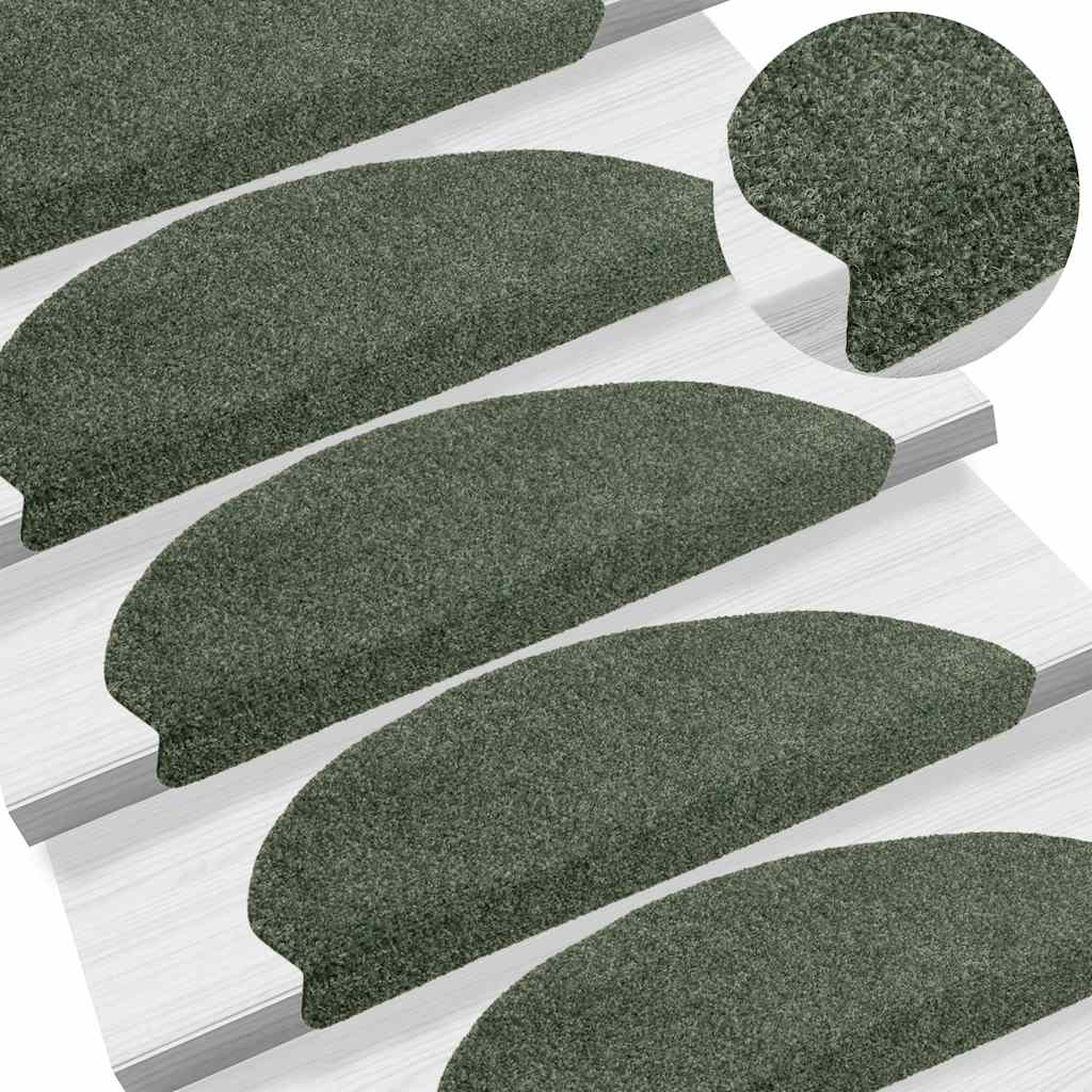 Vidaxl Treppenmatten Selbstadhäsiv 5 ST 65x21x4 cm Nadel sich grün gefühlt