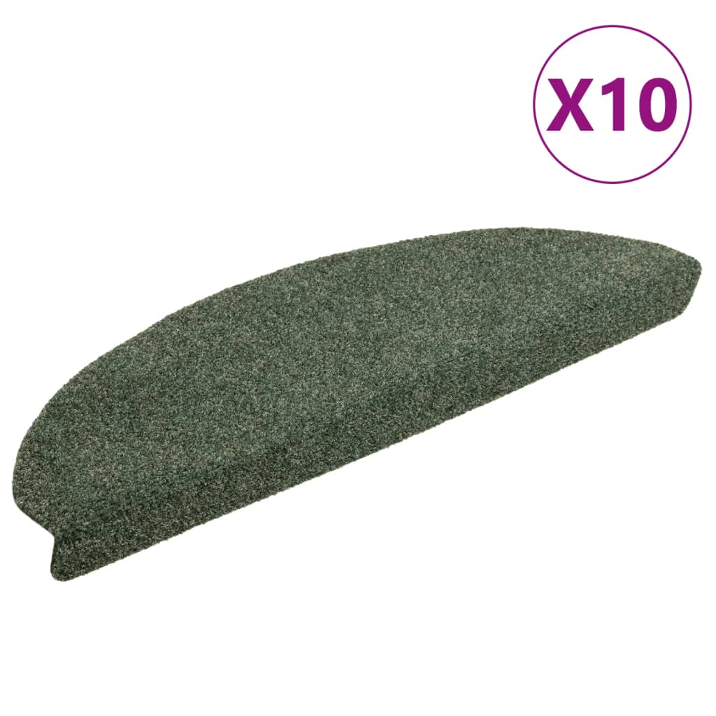 Vidaxl Treppenmatten Selbstadhäsiv 10 ST 65x21x4 cm Nadel sich grün gefühlt