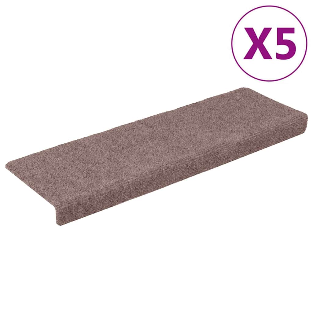 Vidaxl -Treppenmatten 5 ST 65x21x4 cm Nadel braun