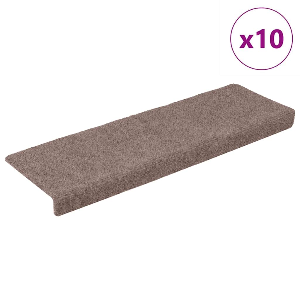 Vidaxl Treppenmatten 10 ST 65x21x4 cm Nadel braun fühlt sich braun