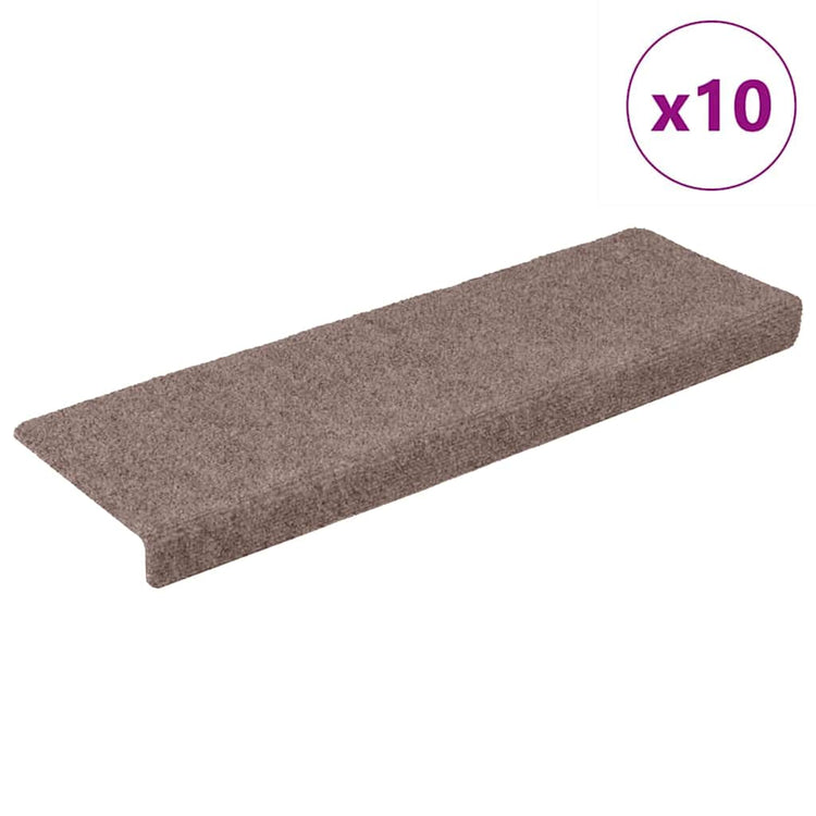 Vidaxl Treppenmatten 10 ST 65x21x4 cm Nadel braun fühlt sich braun