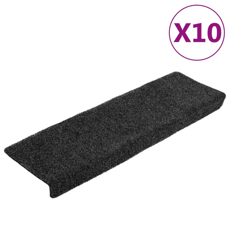 Vidaxl Treppenmatten 10 PCs 65x21x4 cm Nadel sich grau gefühlt