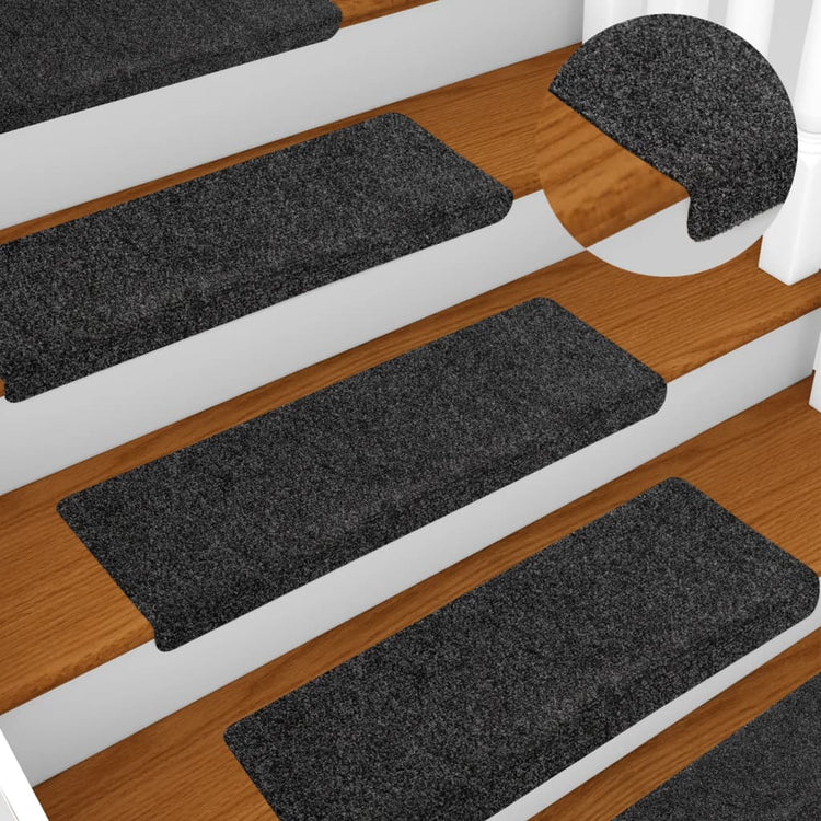 Vidaxl Treppenmatten 10 PCs 65x21x4 cm Nadel sich grau gefühlt