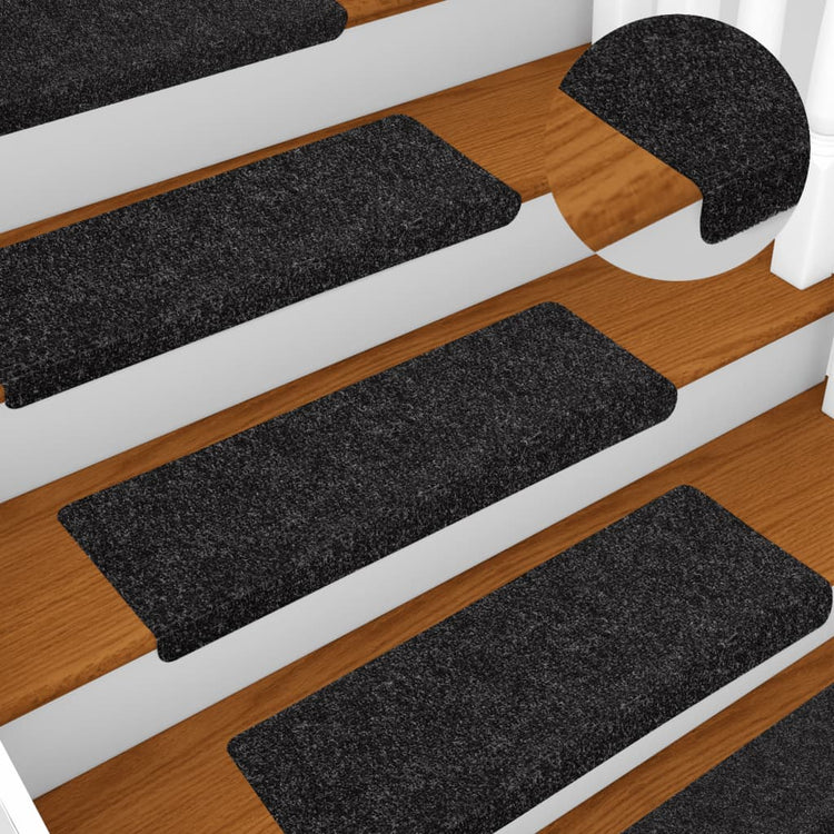 Vidaxl Treppenmatten 10 ST 65x21x4 cm Nadel sich schwarz gefühlt
