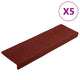 Vidaxl -Treppenmatten 5 ST 65x21x4 cm Nadel Bordeaux rot