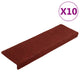 Vidaxl -Treppenmatten 10 PCs 65x21x4 cm Nadel Filz Bordeaux rot