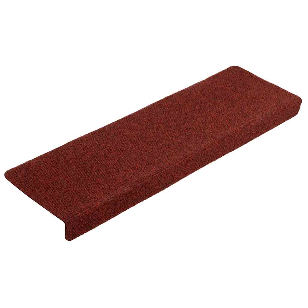 Vidaxl -Treppenmatten 10 PCs 65x21x4 cm Nadel Filz Bordeaux rot