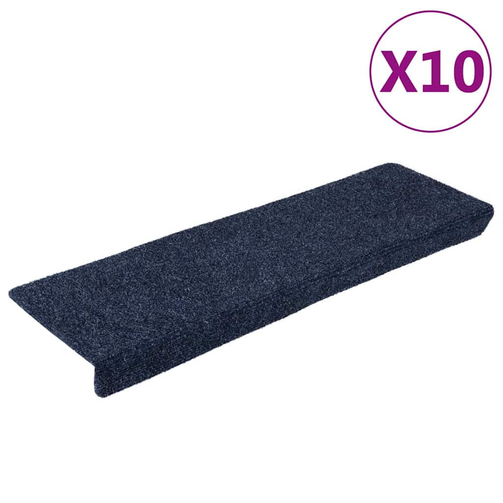 VIDAXL -Treppenmatten 10 PCs 65x21x4 cm Nadel fühlt anthrazit gefärbt