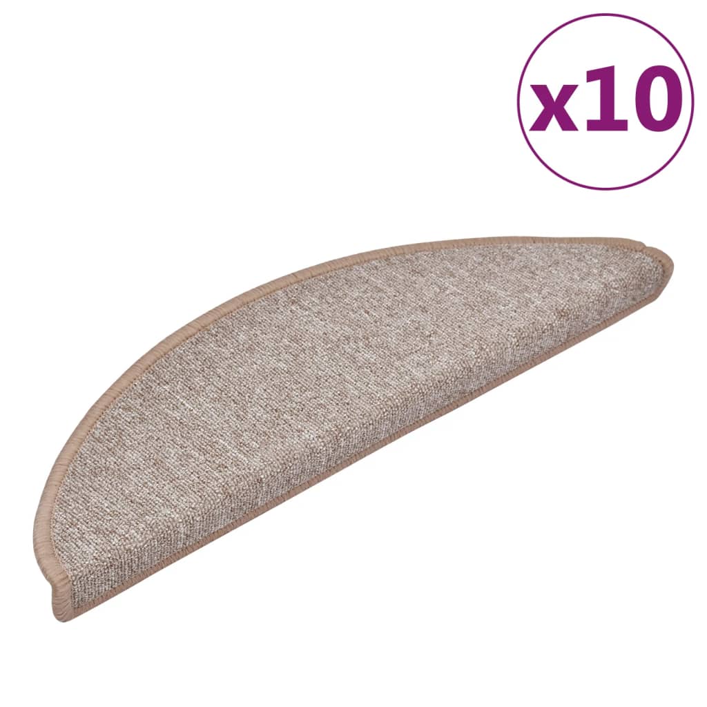 Vidaxl -Treppenmatten 10 ST 56x17x3 cm hellbraun