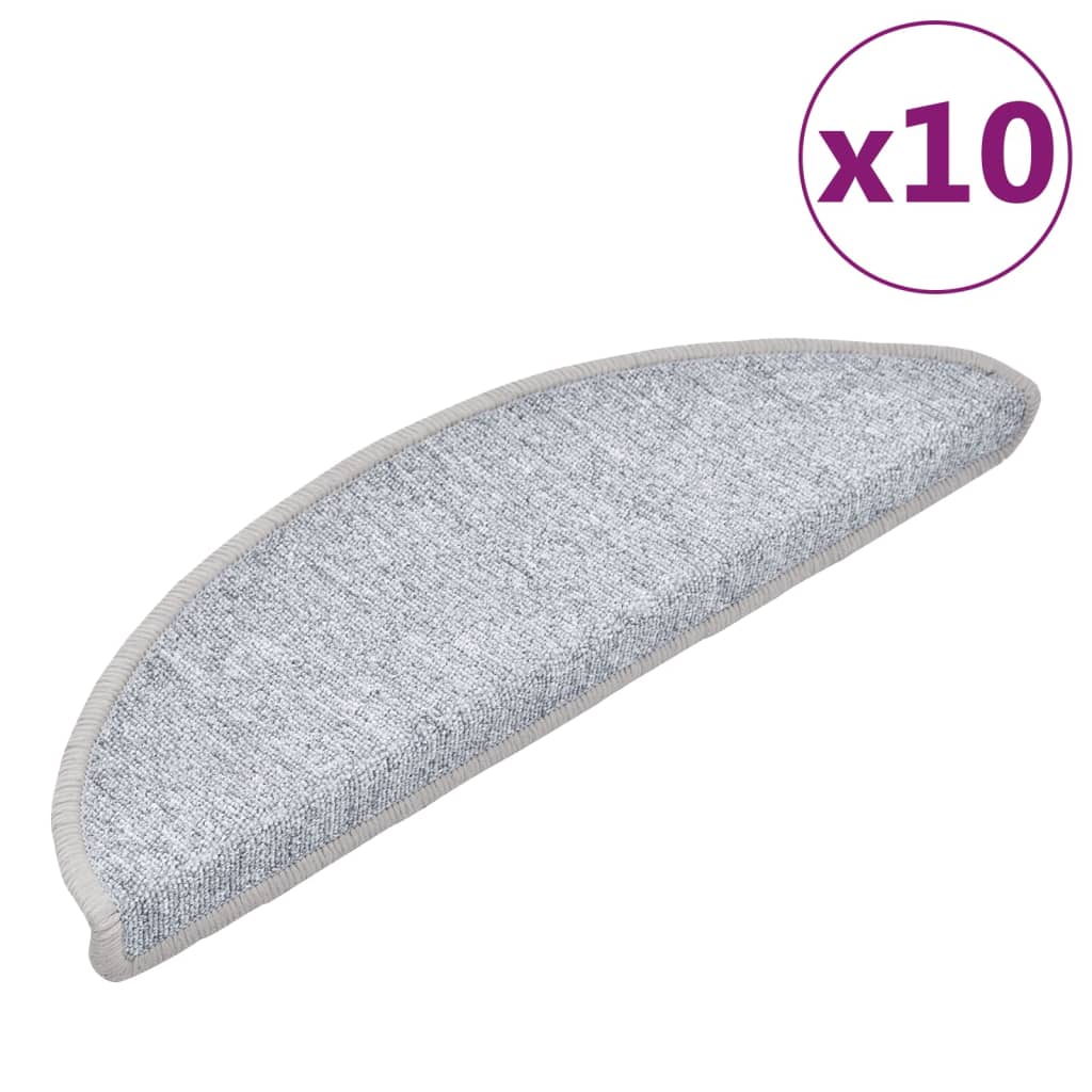 Vidaxl -Treppenmatten 10 ST 56x17x3 cm hellgrau