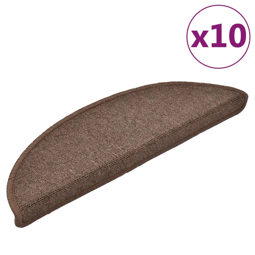 Vidaxl -Treppenmatten 10 ST 56x17x3 cm Kaffeebraun