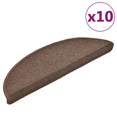 Vidaxl -Treppenmatten 10 ST 56x17x3 cm Kaffeebraun
