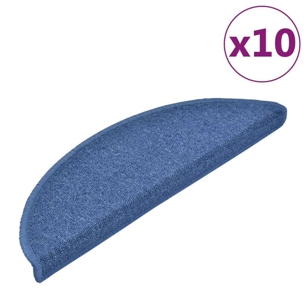 Vidaxl -Treppenmatten 10 ST 56x17x3 cm blau