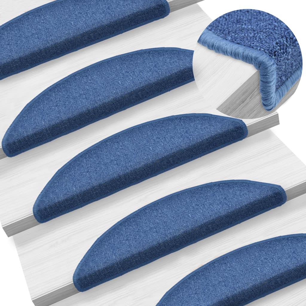Vidaxl -Treppenmatten 10 ST 56x17x3 cm blau