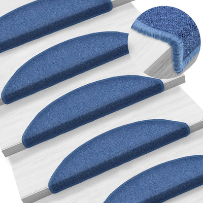 Vidaxl -Treppenmatten 10 ST 56x17x3 cm blau