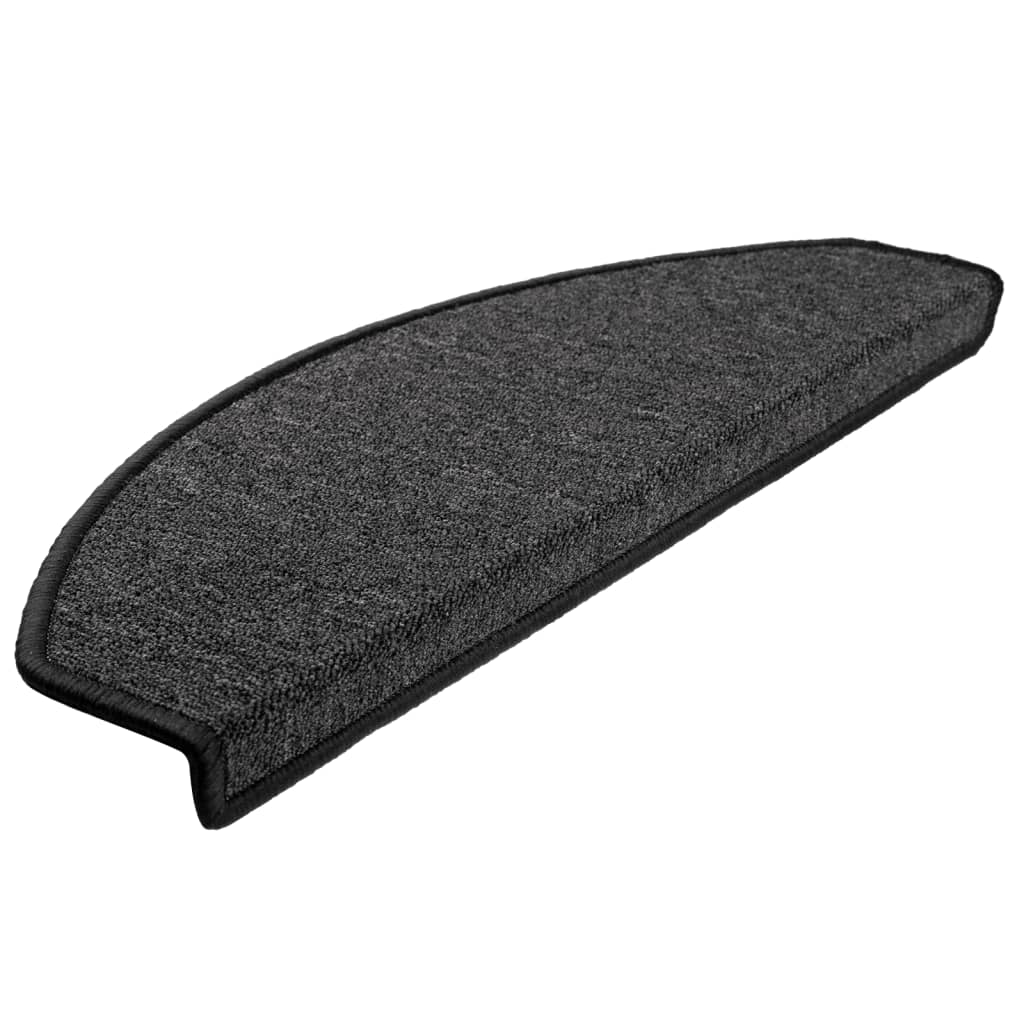 VIDAXL -Treppenmatten 10 PCs 65x24x4 cm Anthrazit -geläutet