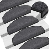 VIDAXL -Treppenmatten 10 PCs 65x24x4 cm Anthrazit -geläutet - afbeelding 1