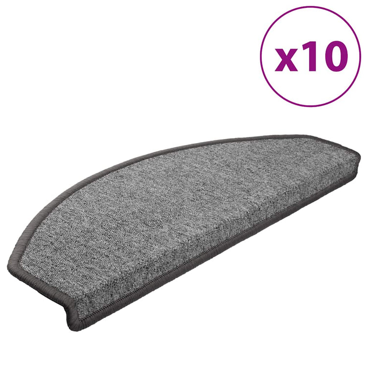 Vidaxl -Treppenmatten 10 ST 65x24x4 cm dunkelgrau
