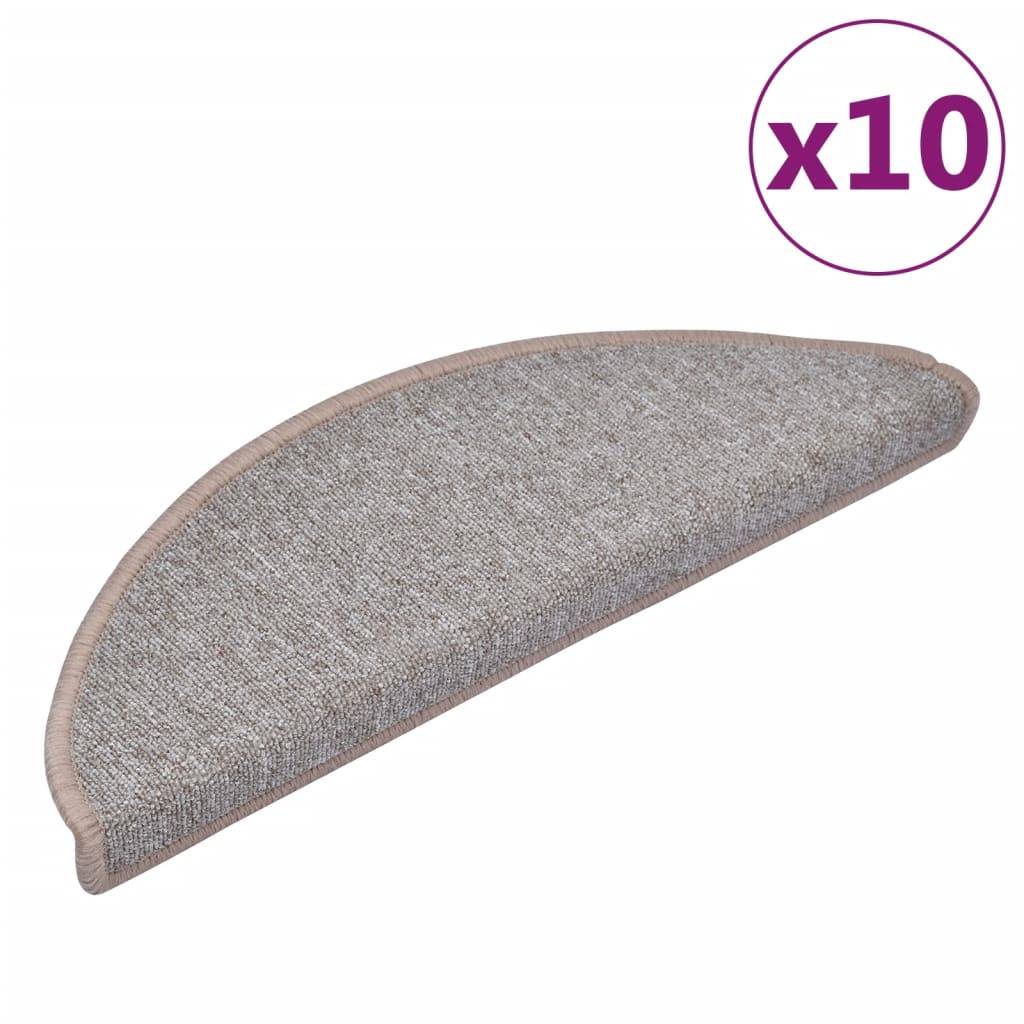 Vidaxl -Treppenmatten 10 ST 65x24x4 cm hellbraun