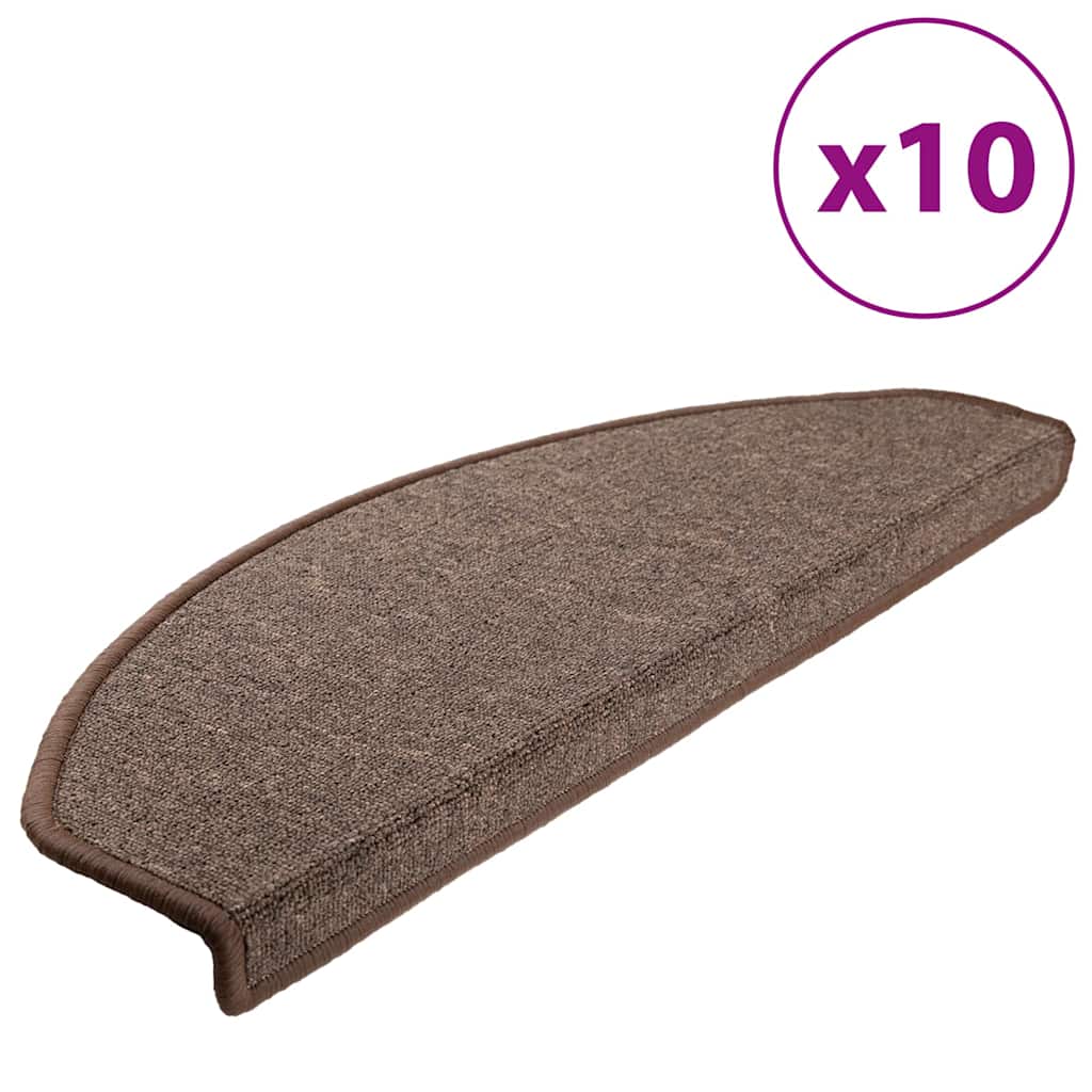 Vidaxl -Treppenmatten 10 PCs 65x24x4 cm Kaffee Braun