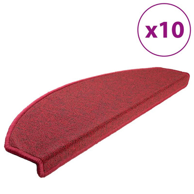 Vidaxl -Treppenmatten 10 ST 65x24x4 cm Bordeaux Rot