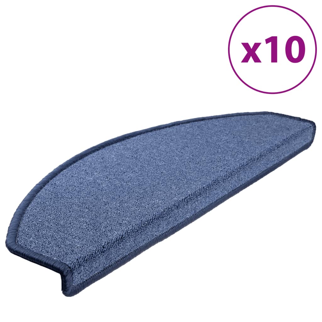 Vidaxl -Treppenmatten 10 ST 65x24x4 cm blau
