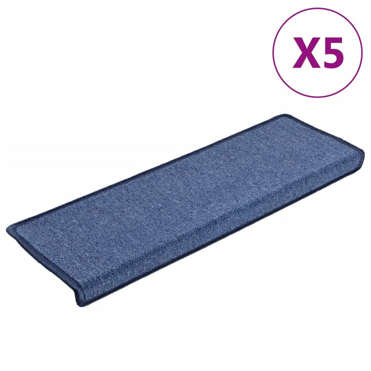 Vidaxl -Treppenmatten 5 ST 65x21x4 cm Blau
