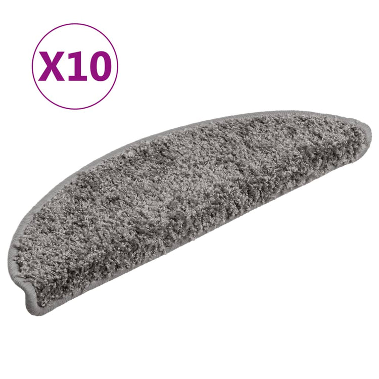 Vidaxl -Treppenmatten 10 ST 56x17x3 cm Grau