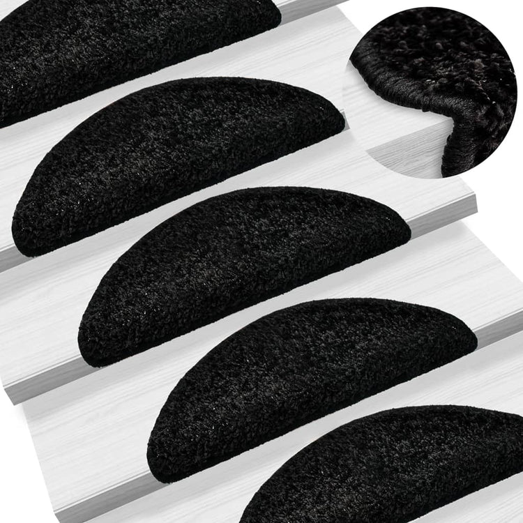 Vidaxl -Treppenmatten 10 ST 56x17x3 cm Schwarz