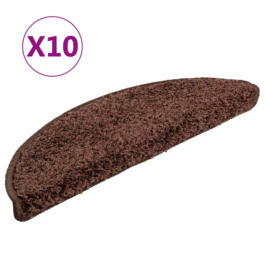 Vidaxl -Treppenmatten 10 ST 56x17x3 cm Braun