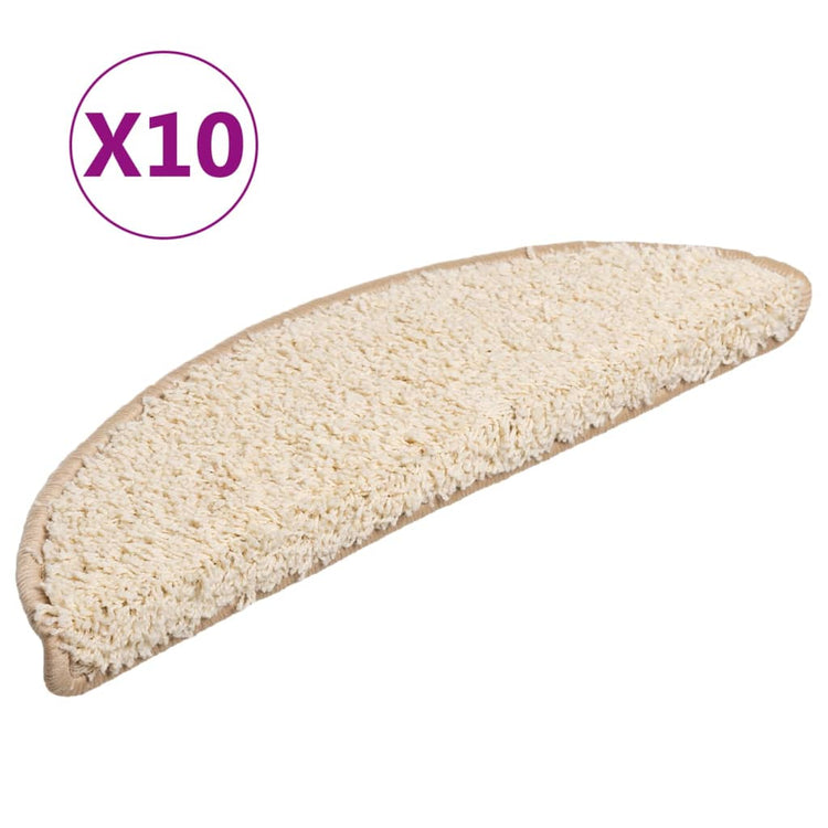 VIDAXL -Treppenmatten 10 ST 56x17x3 cm cremefarben -gepflegt