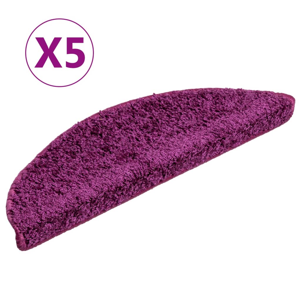 Vidaxl -Treppenmatten 5 ST 56x17x3 cm Violett