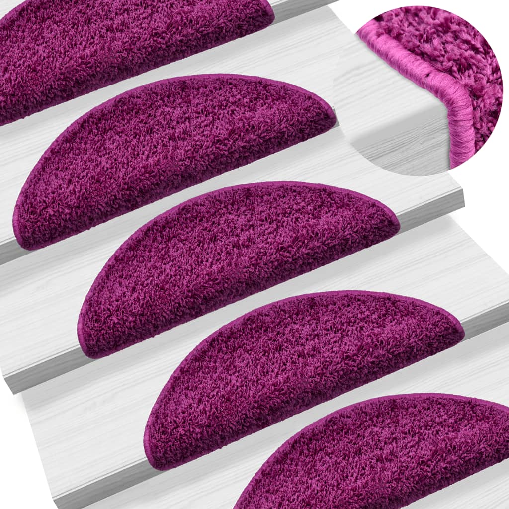 Vidaxl -Treppenmatten 5 ST 56x17x3 cm Violett