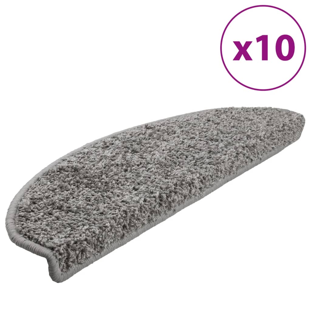 Vidaxl -Treppenmatten 10 ST 65x21x4 cm Grau