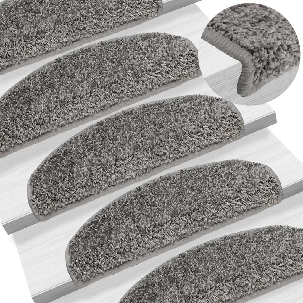 Vidaxl -Treppenmatten 10 ST 65x21x4 cm Grau