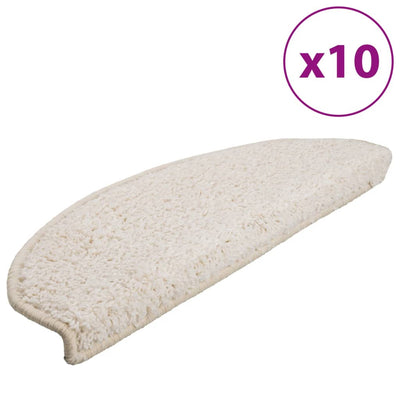 Vidaxl -Treppenmatten 10 ST 65x21x4 cm Weiß