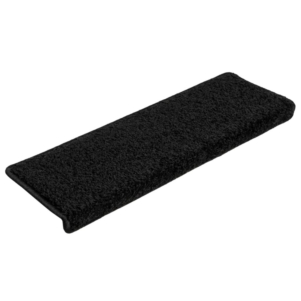 Vidaxl -Treppenmatten 10 ST 65x21x4 cm Schwarz