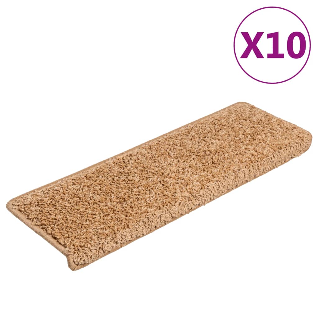 Vidaxl -Treppenmatten 10 ST 65x21x4 cm Beige
