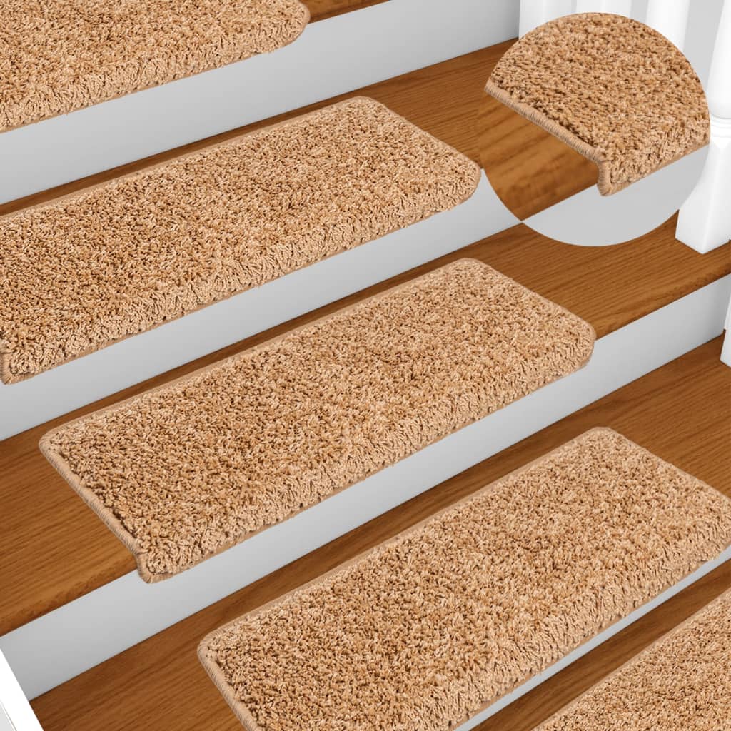 Vidaxl -Treppenmatten 10 ST 65x21x4 cm Beige