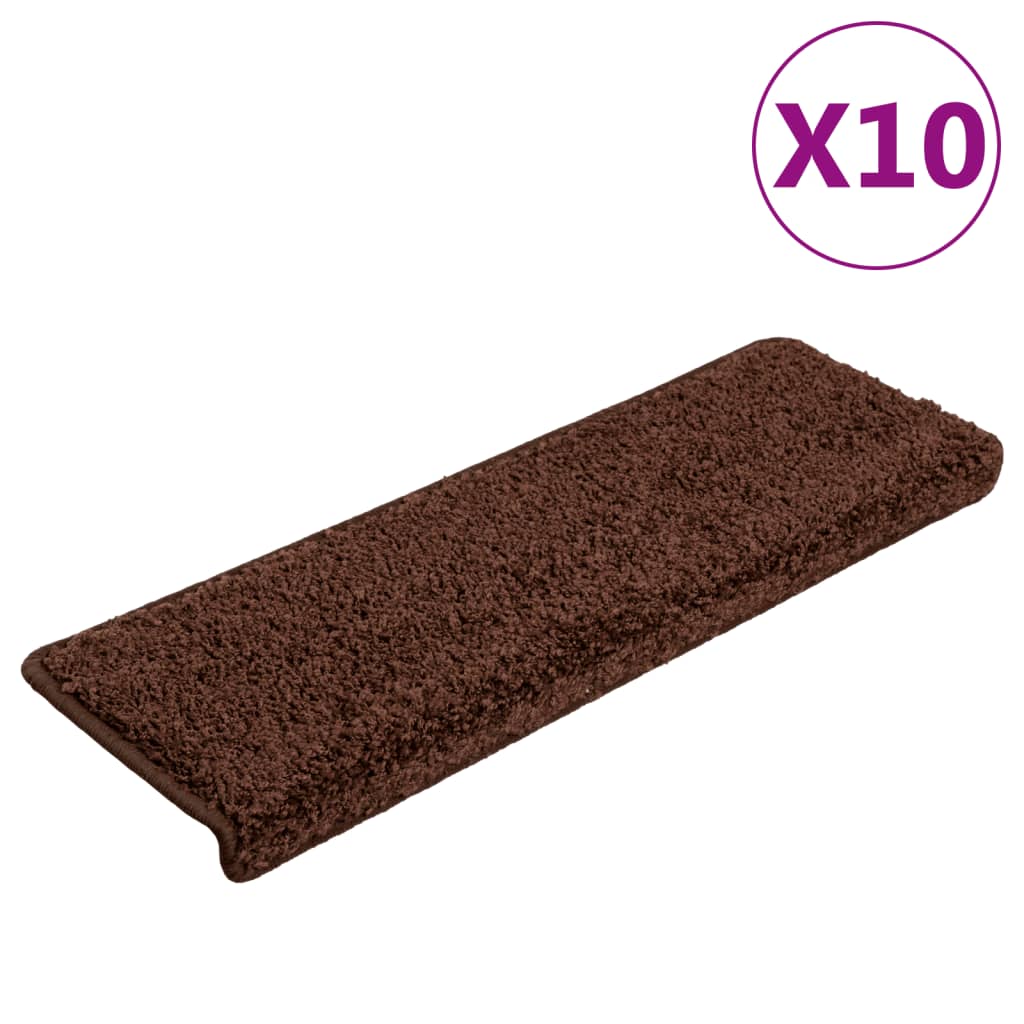 Vidaxl -Treppenmatten 10 ST 65x21x4 cm Braun